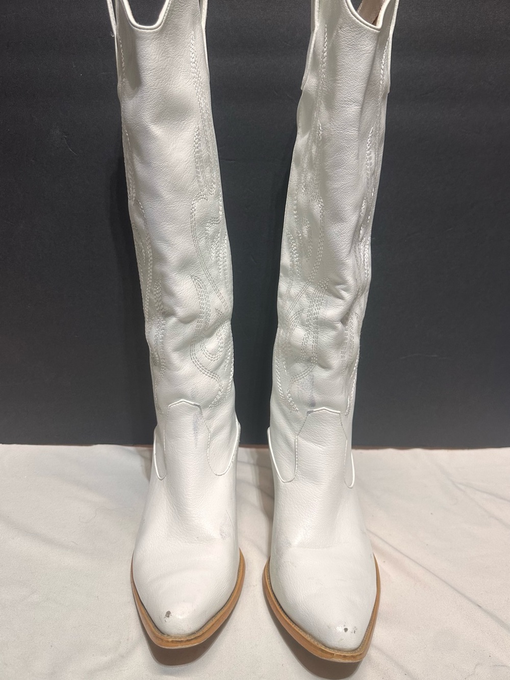 White Women's Western Mid-Calf Boots